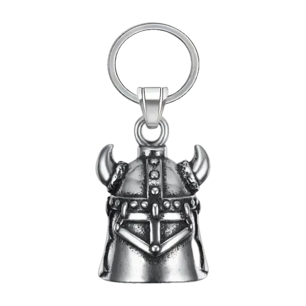 Cloche gardienne viking en forme de casque à cornes, anneau porte-clés
