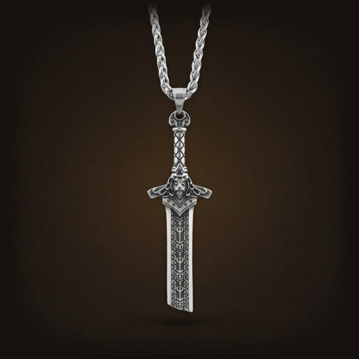 homepage Collier viking epee Odin amulette nordique acier