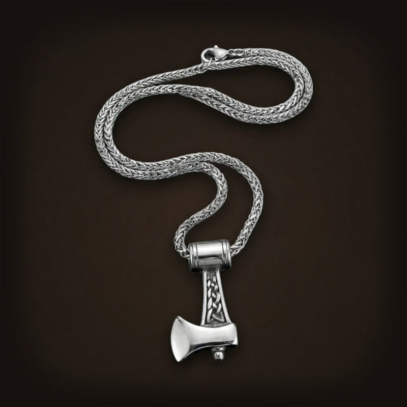 Collier Viking Hache Entrelacs Celtiques Acier