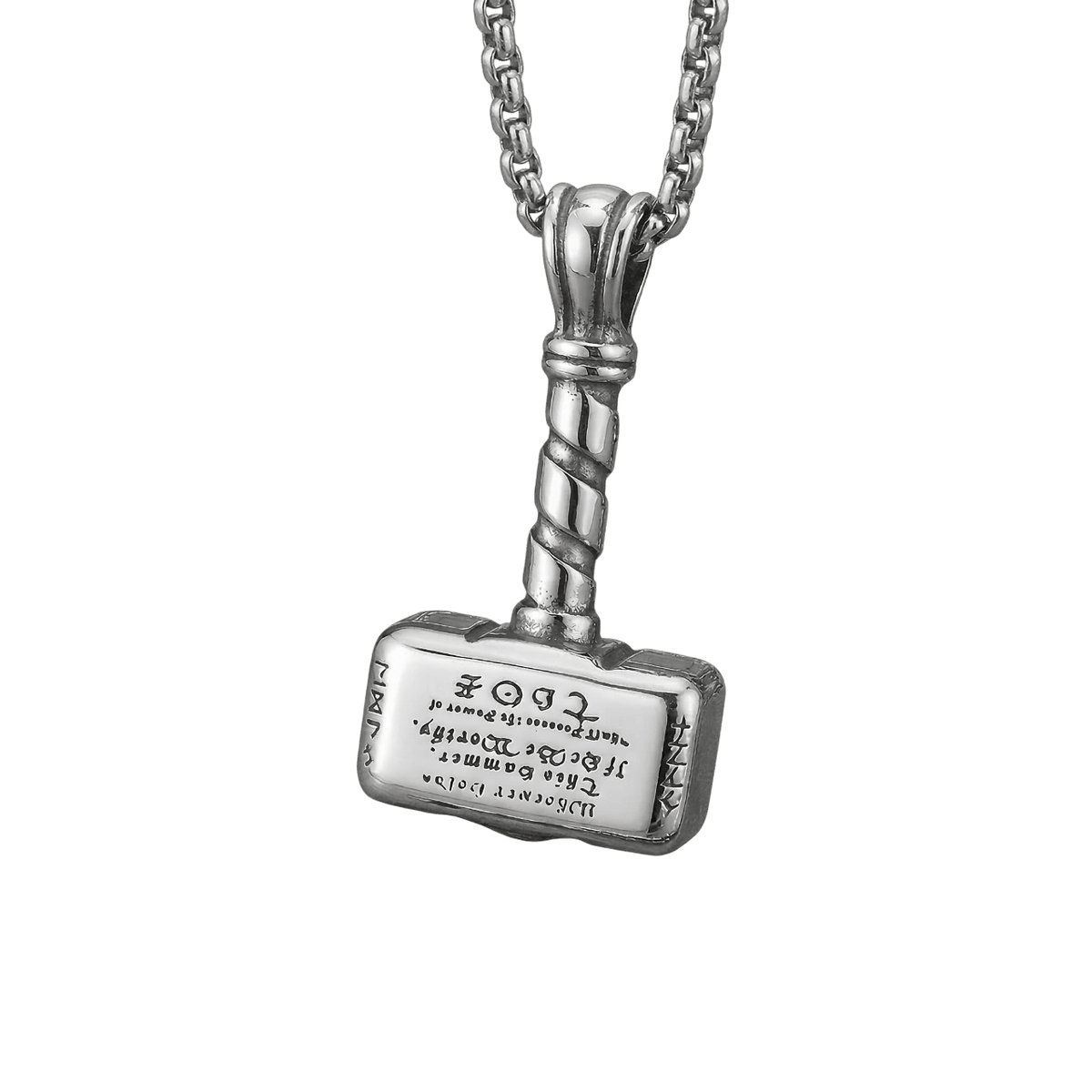 Collier viking pendentif Mjölnir marteau de Thor avec Valknut et runes en acier inoxydable