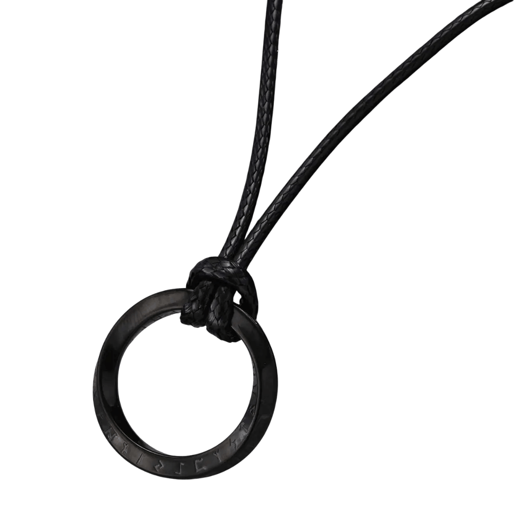 Collier viking pendentif Mobius rond acier noir - Le Comptoir Viking