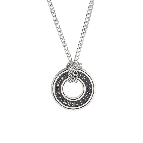 Collier viking pendentif rune Ansuz sagesse Odin acier inoxydable