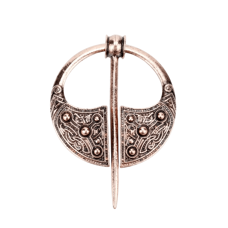Fibule Viking Pénannulaire Irlandaise en Bronze, vue de détail