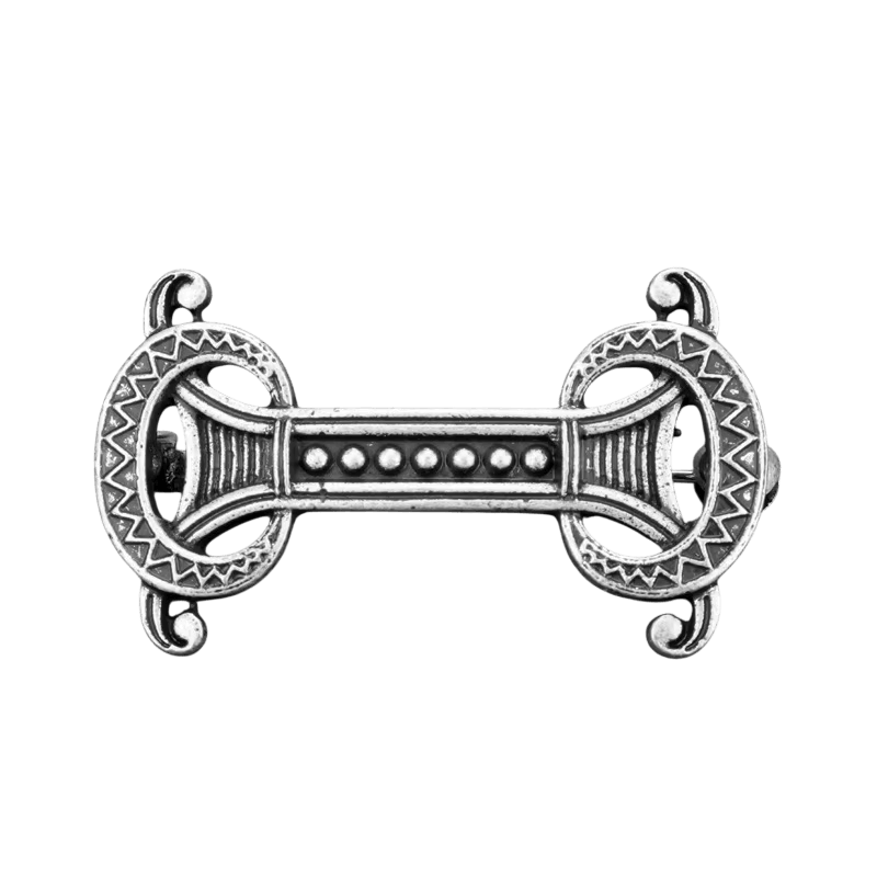 Fibule Viking Rectangulaire à Rivets, vue de détail