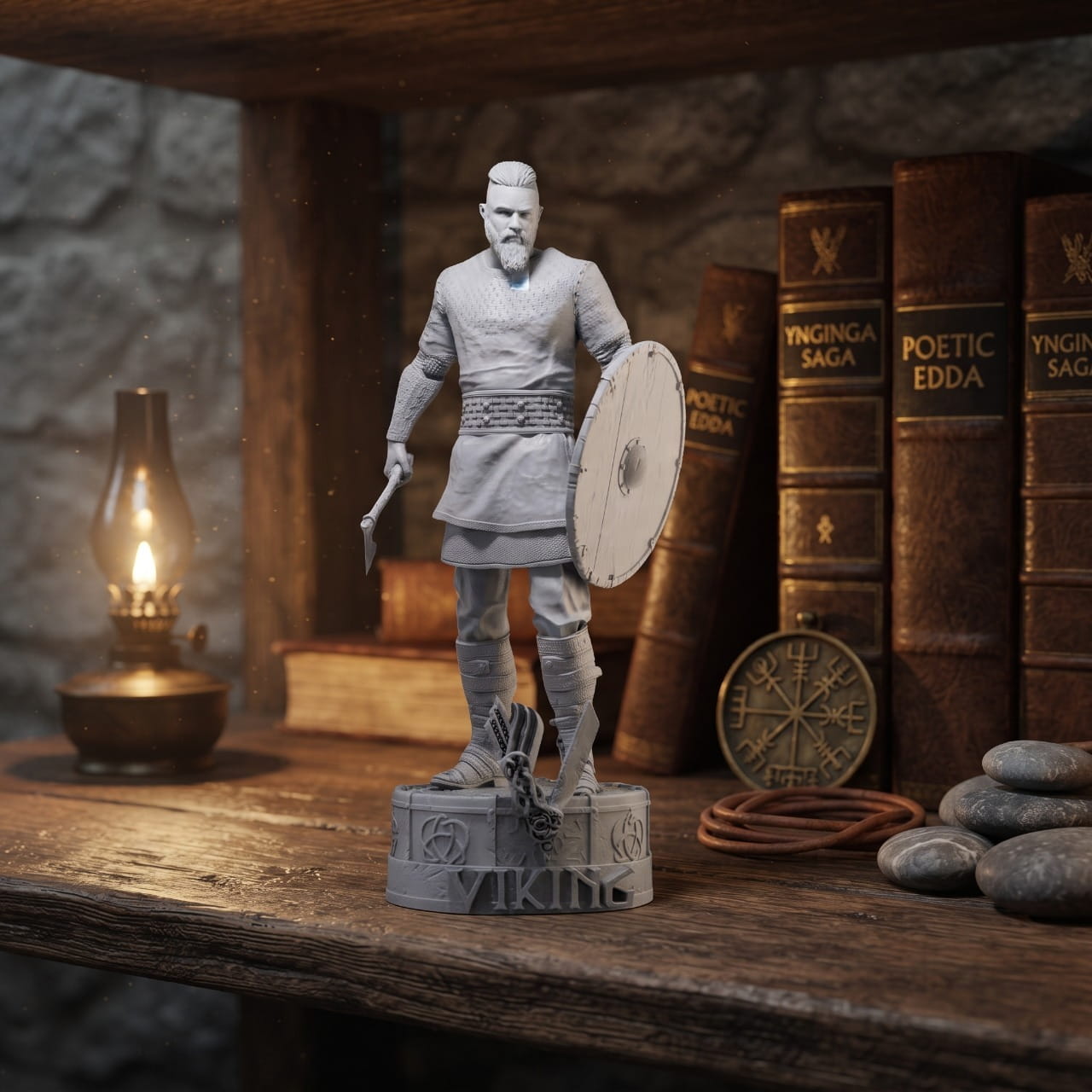 Figurine Ragnar Lothbrok en Résine 75mm - Kit à Peindre — en situation