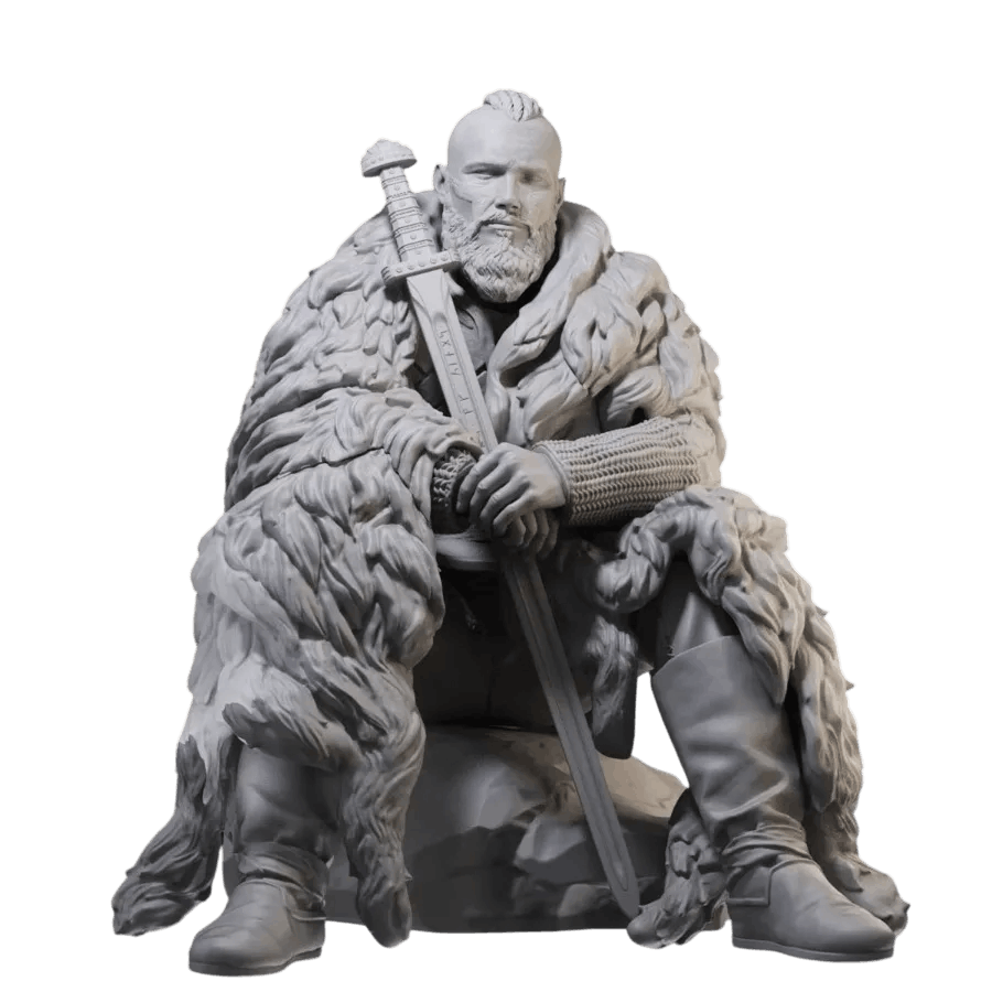 Figurine viking guerrier Bjorn Ironside en resine 1/24 a peindre