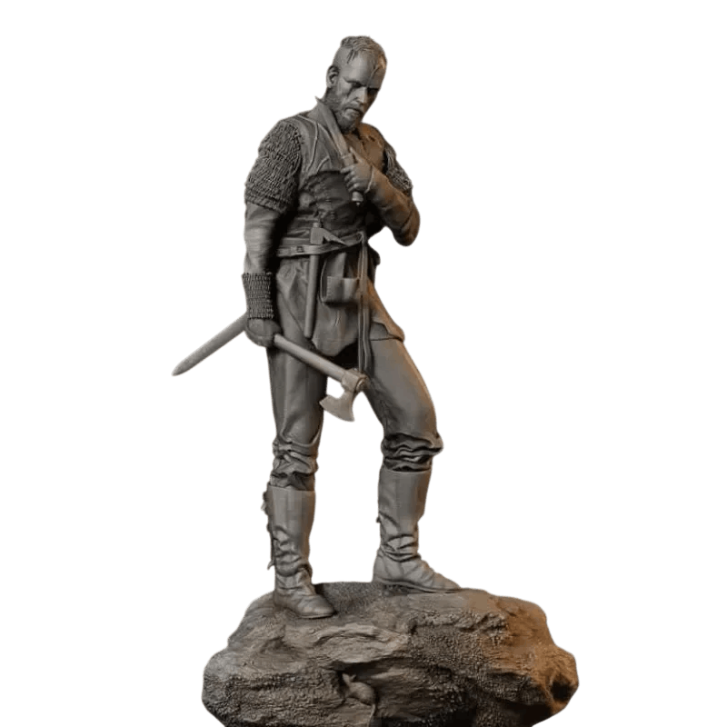 Figurine viking guerrier Floki en resine 1/24 a peindre impression 3D