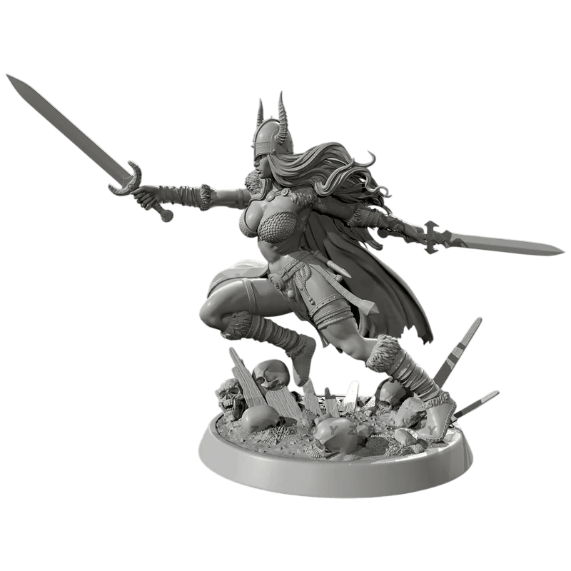 Figurine viking femme guerriere Valkyrie miniature resine 55mm