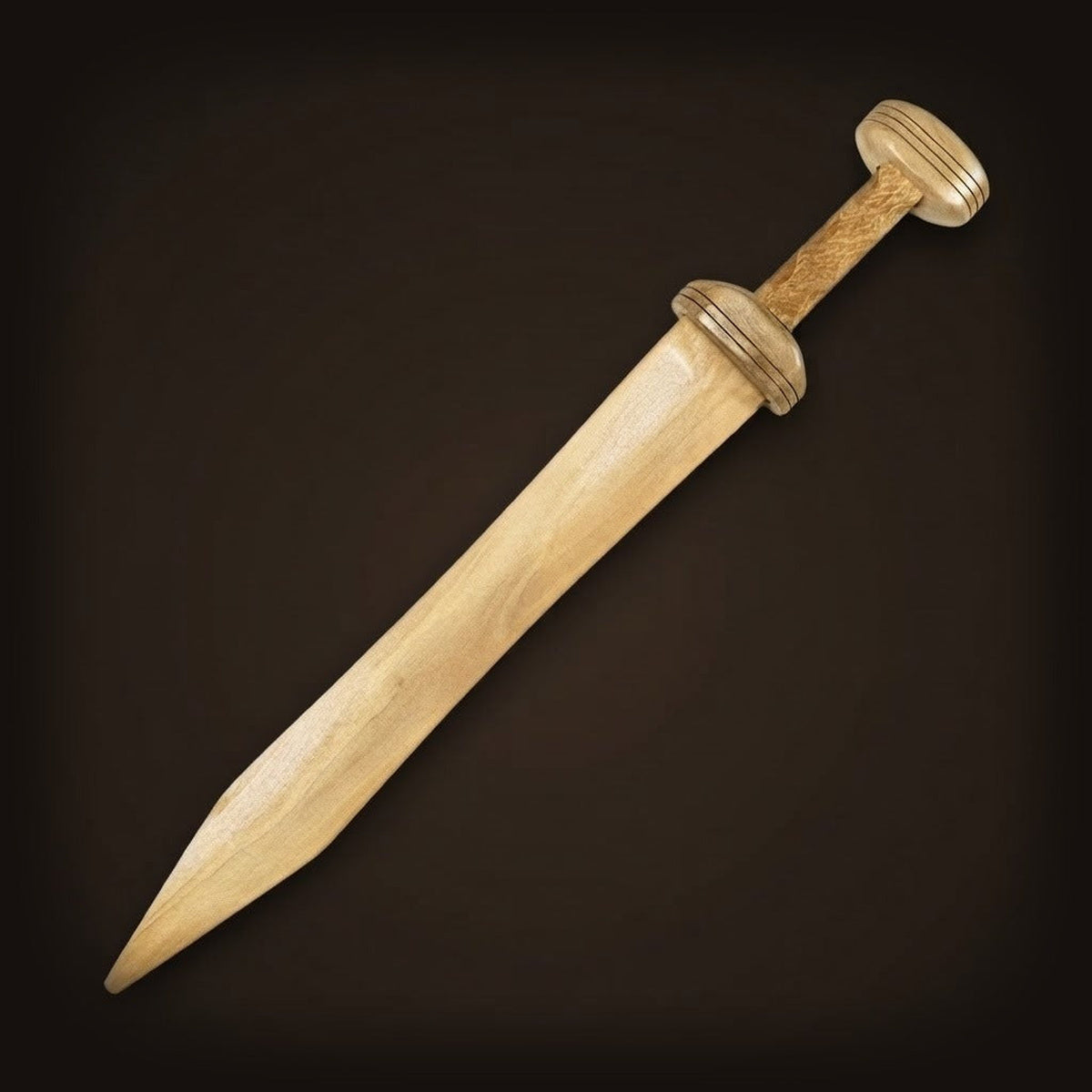 Glaive Romain d'Entraînement : Bois Massif, 70 cm, vue complète