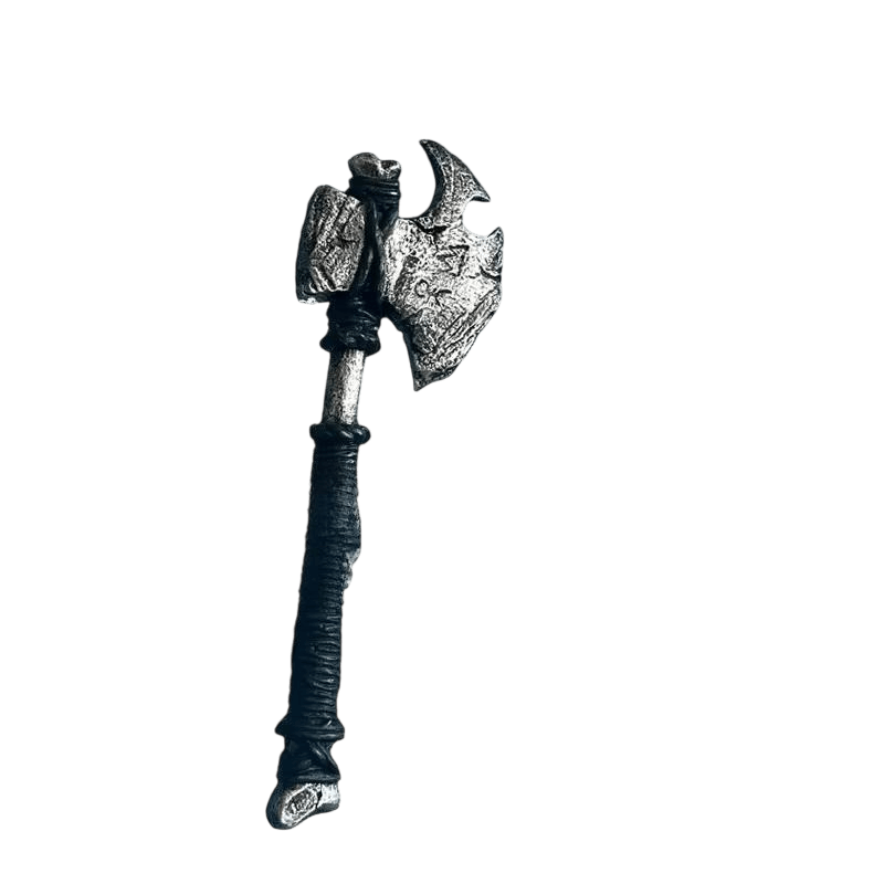 Hache de Guerre à Bec : Manche Enveloppé, 58 cm, vue de détail sur fond blanc