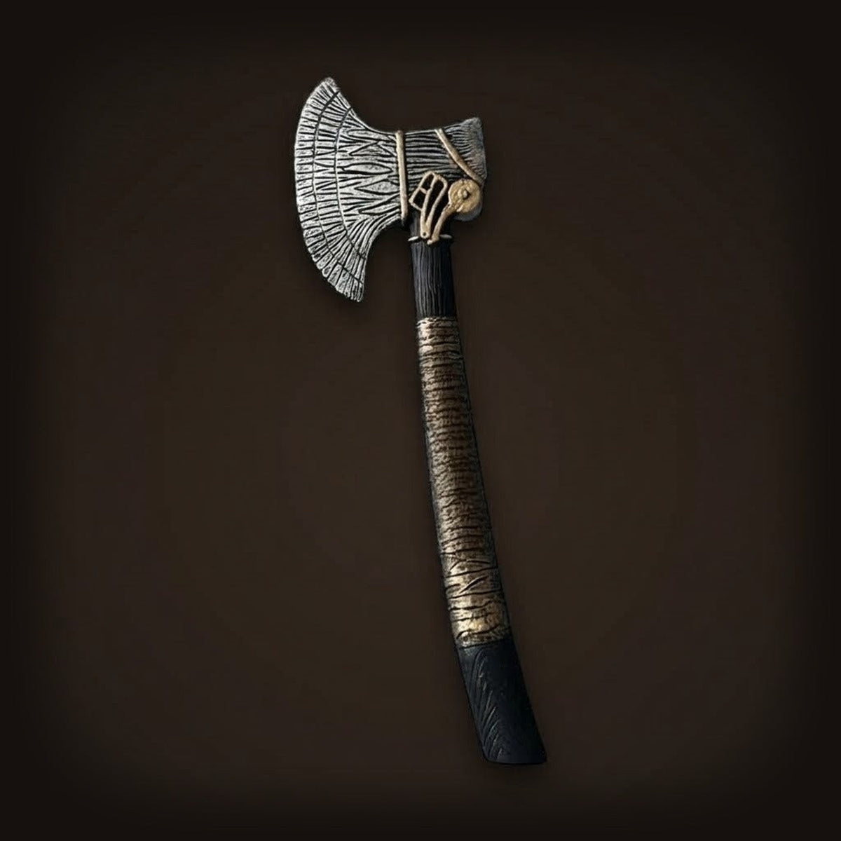 Hache Viking Barbue Gravée : Bandes Dorées, 50 cm, vue complète