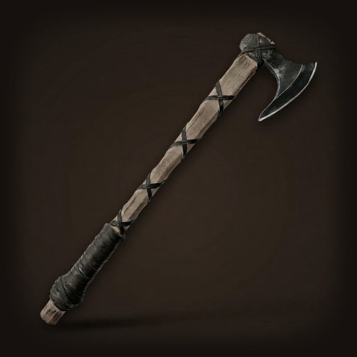 Hache Viking Barbue à Manche Long : Mousse PU, 63 cm, vue complète