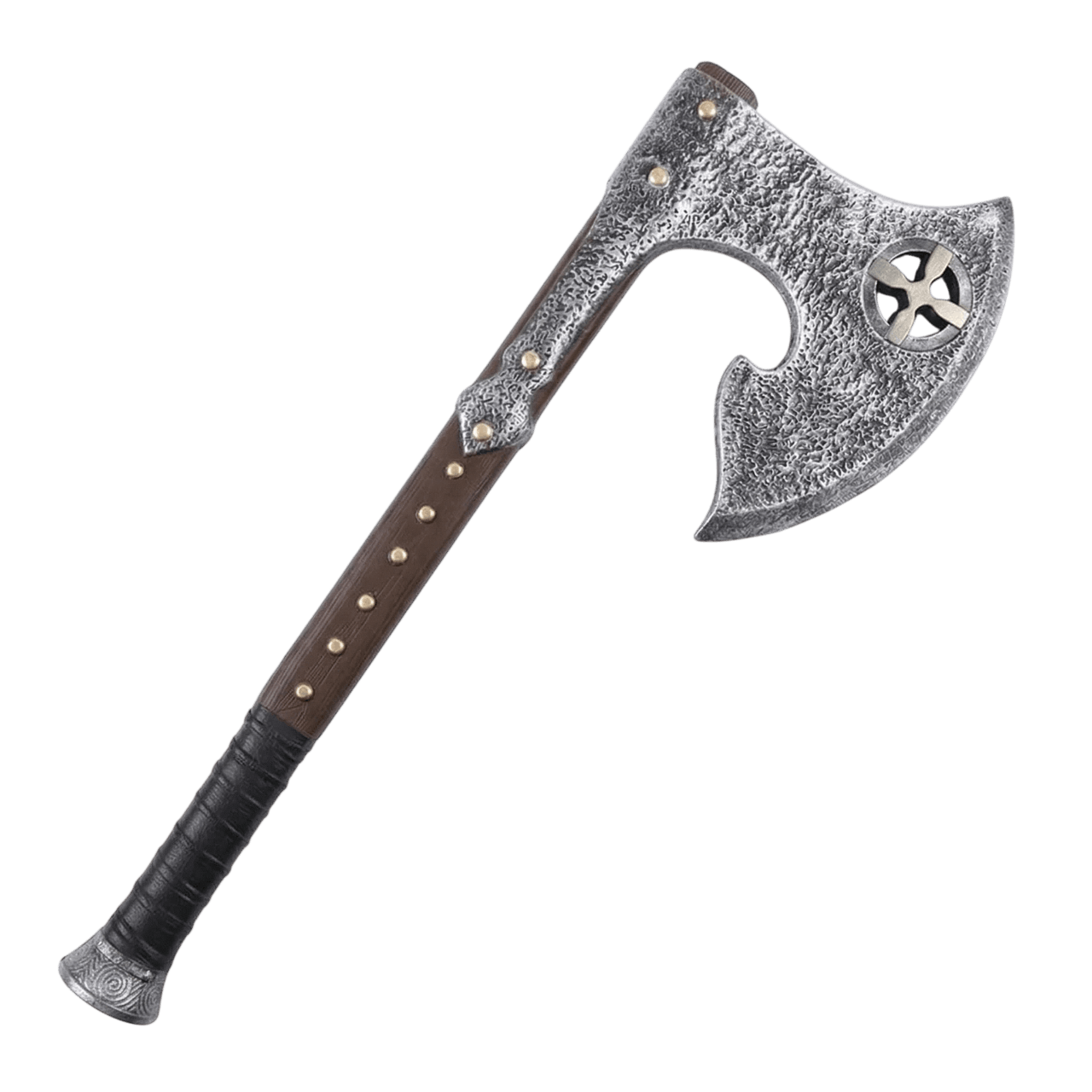 Hache viking ornementée gravures nordiques en mousse PU 60cm cosplay