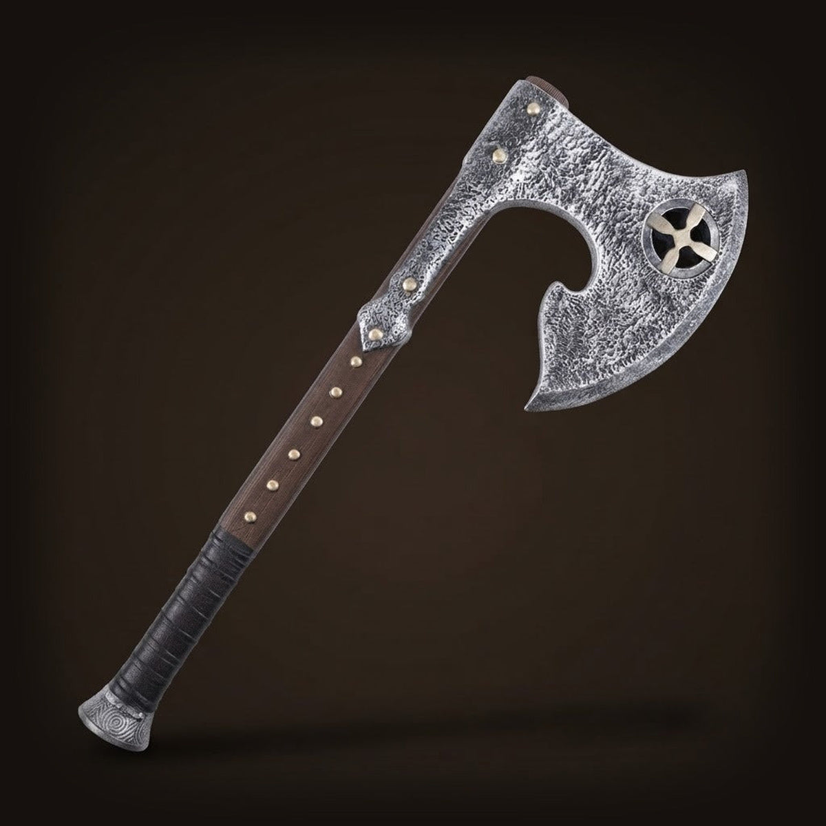 Hache viking ornementée gravures nordiques en mousse PU 60cm cosplay