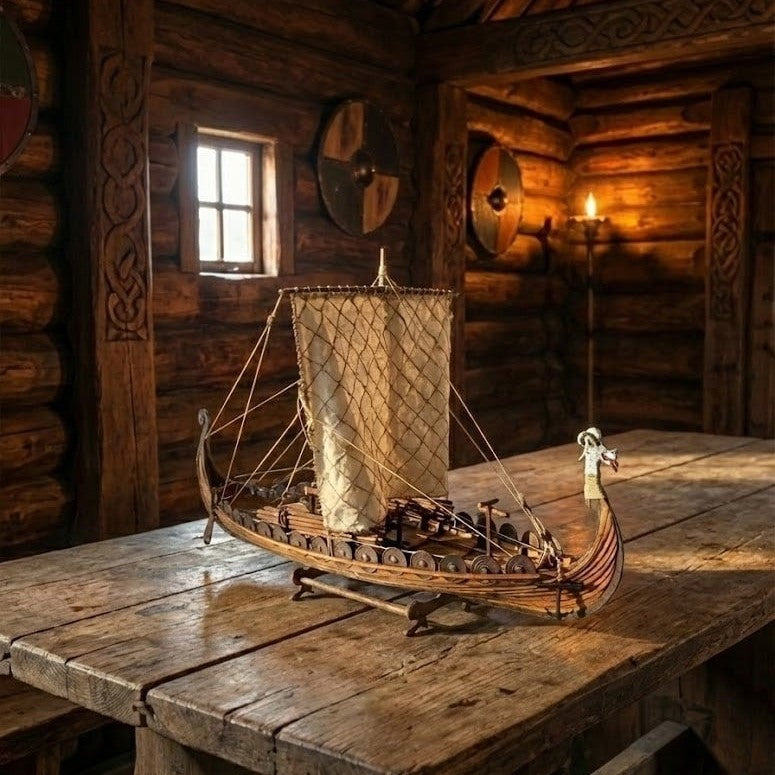 Maquette Drakkar Viking Bois 1/50 - Kit Construction