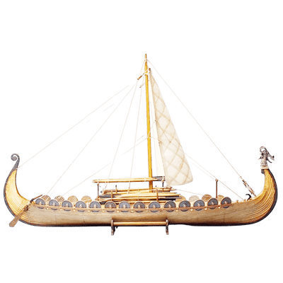 Maquette Drakkar Viking en Bois - Échelle 1/50 - Kit de Construction Premium