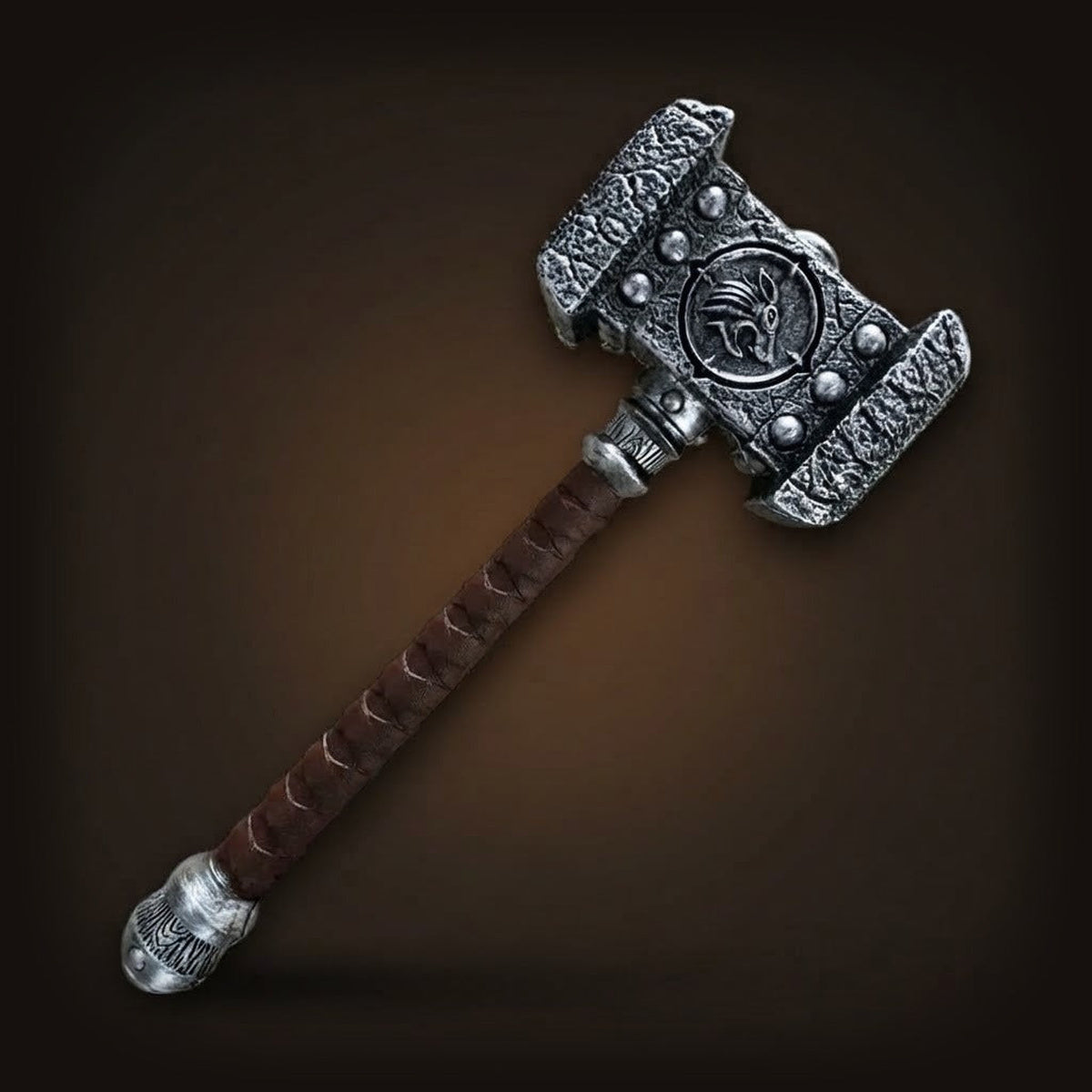 Marteau de Guerre Viking : Médaillon de Bête, 50 cm, vue complète