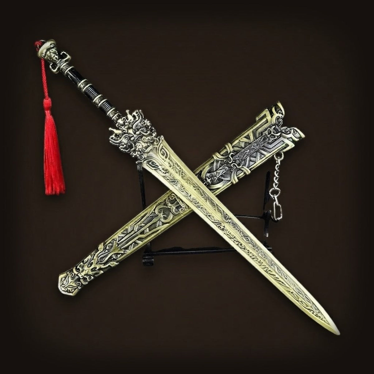 Miniature Jian Chinois à Tête de Dragon : Socle, 30 cm