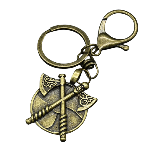 Porte-Clés Viking Bouclier & Haches - Hache de Guerre Berserker