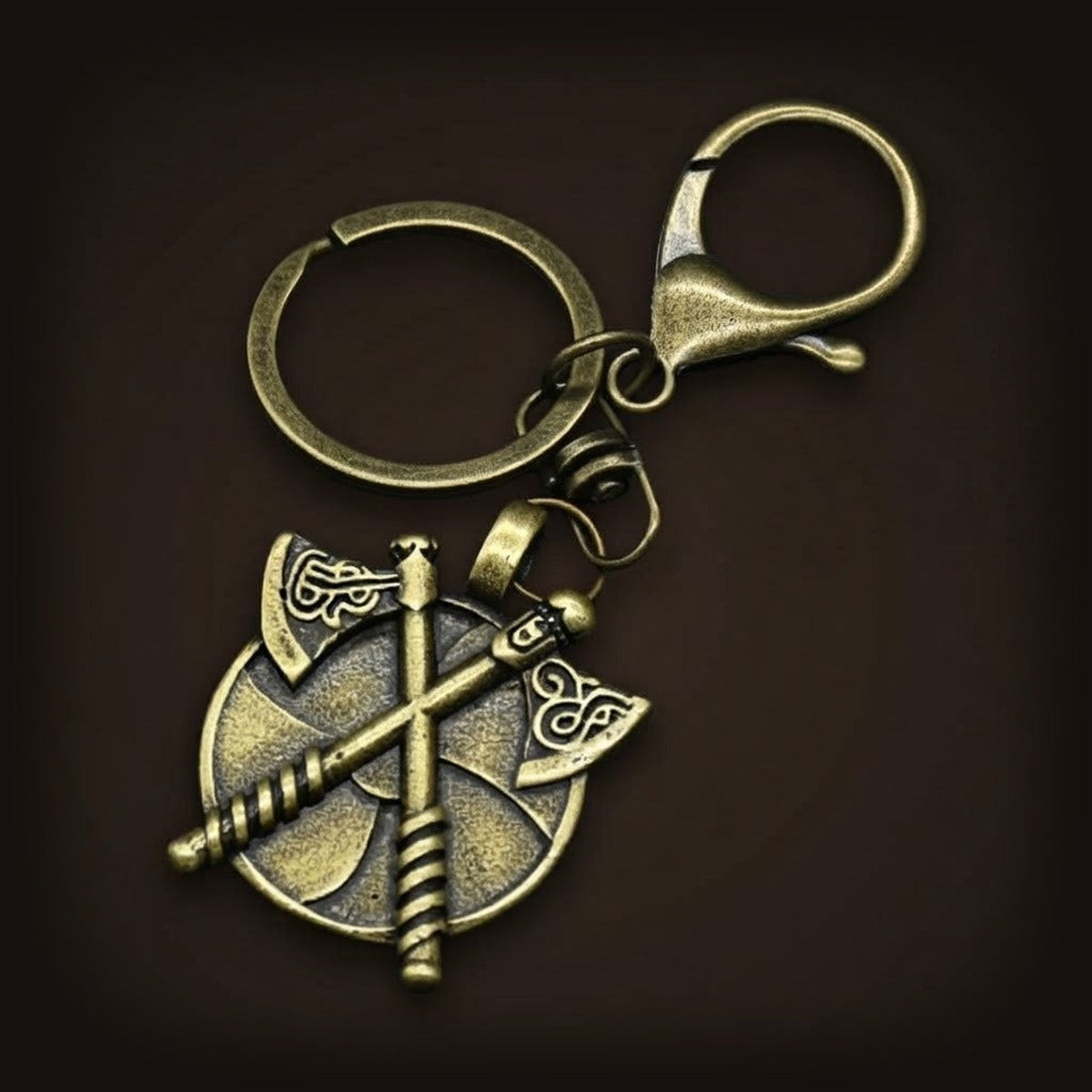 Porte-Clés Viking Bouclier & Haches - Hache de Guerre Berserker