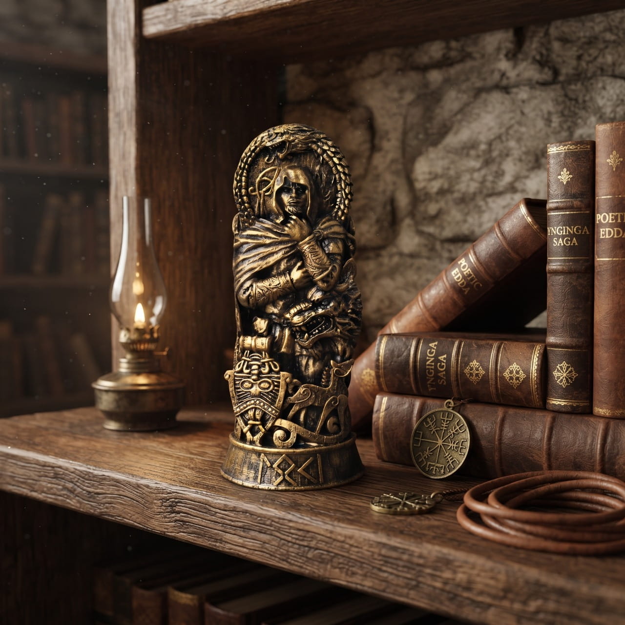 Statue Loki : Dieu de la Malice - Décoration Viking & Mythologie — en situation